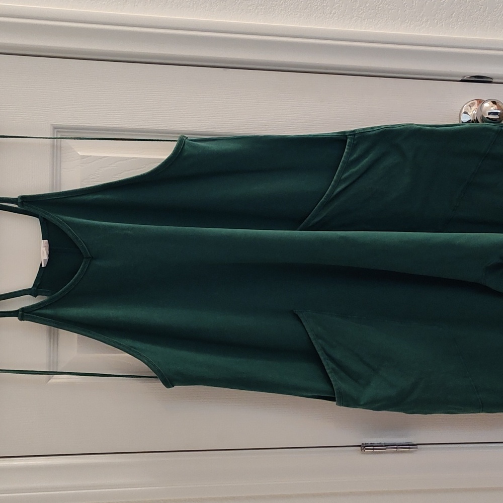 LuLaRoe Bridget Jumpsuit Dark Green Size Medium - Picture 3 of 10